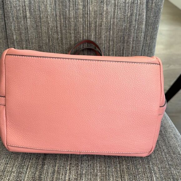 Vince Camuto Plum Soft Pebbled Leather Satchel Handbag Color Sushi/Coral Top Zip - Picture 15 of 16